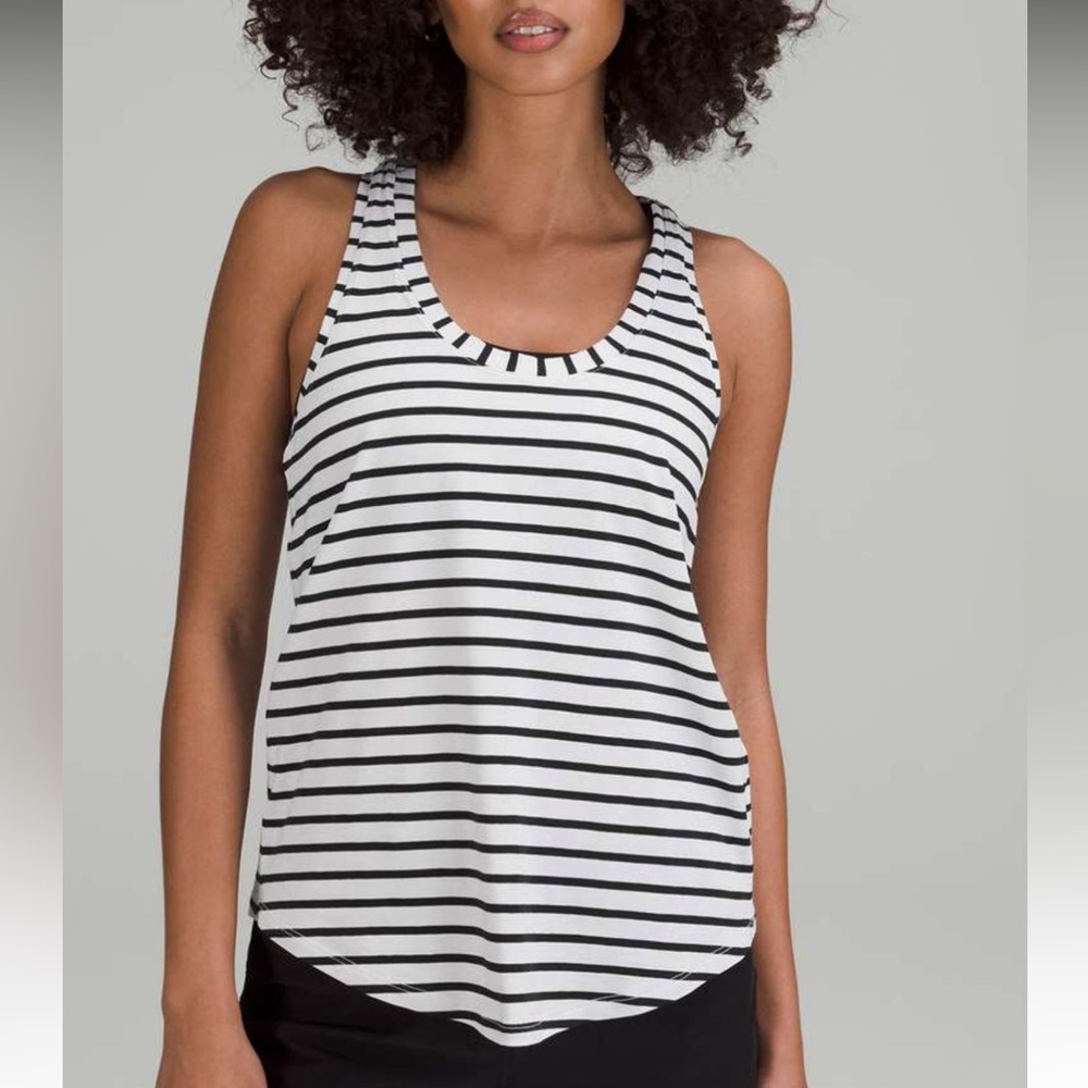 Lululemon Love Tank Top Yachtie Stripe White Black Size 2